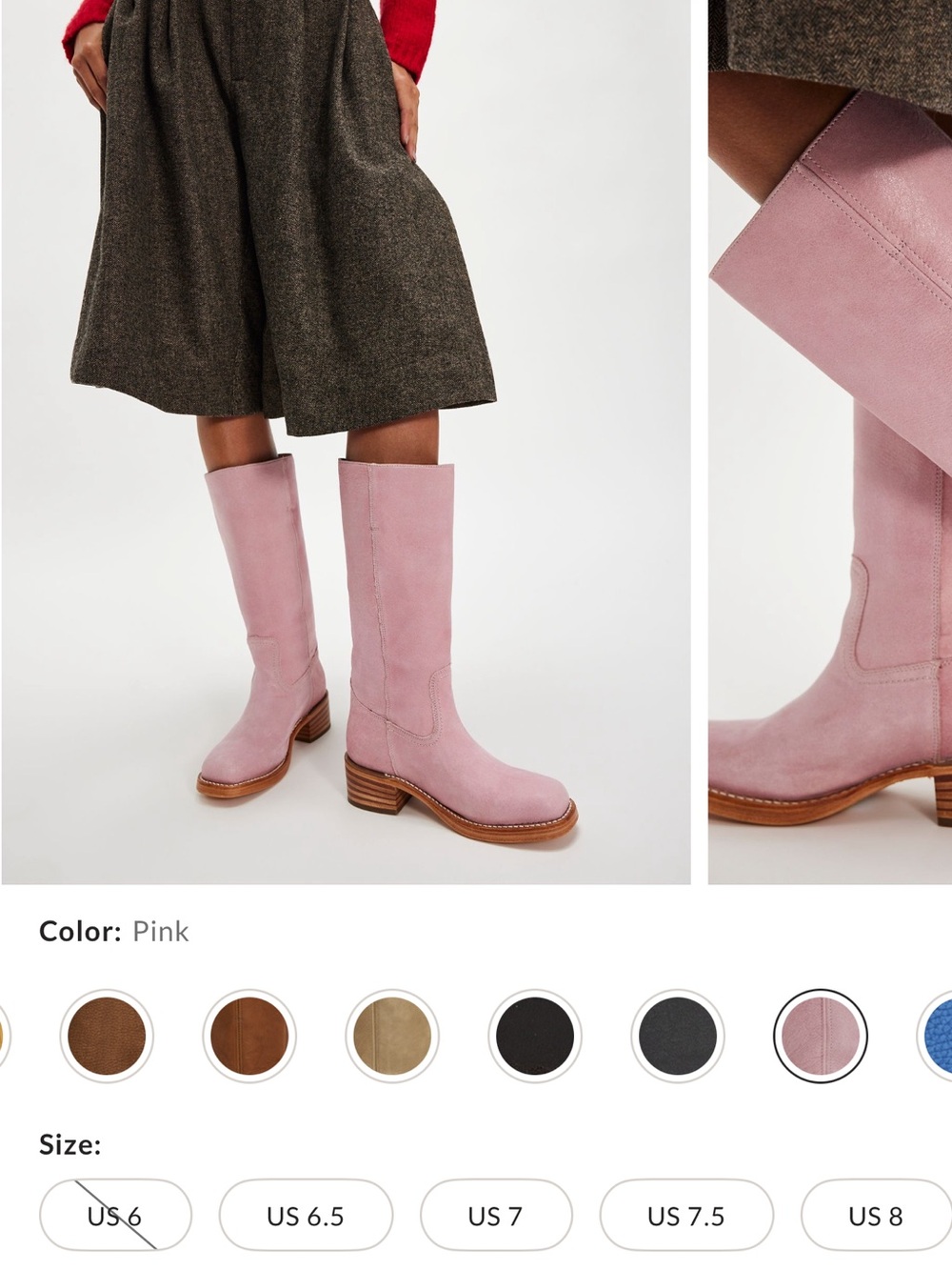 Frye Pink Leather Campus boots brand new - Picture 4 of 5